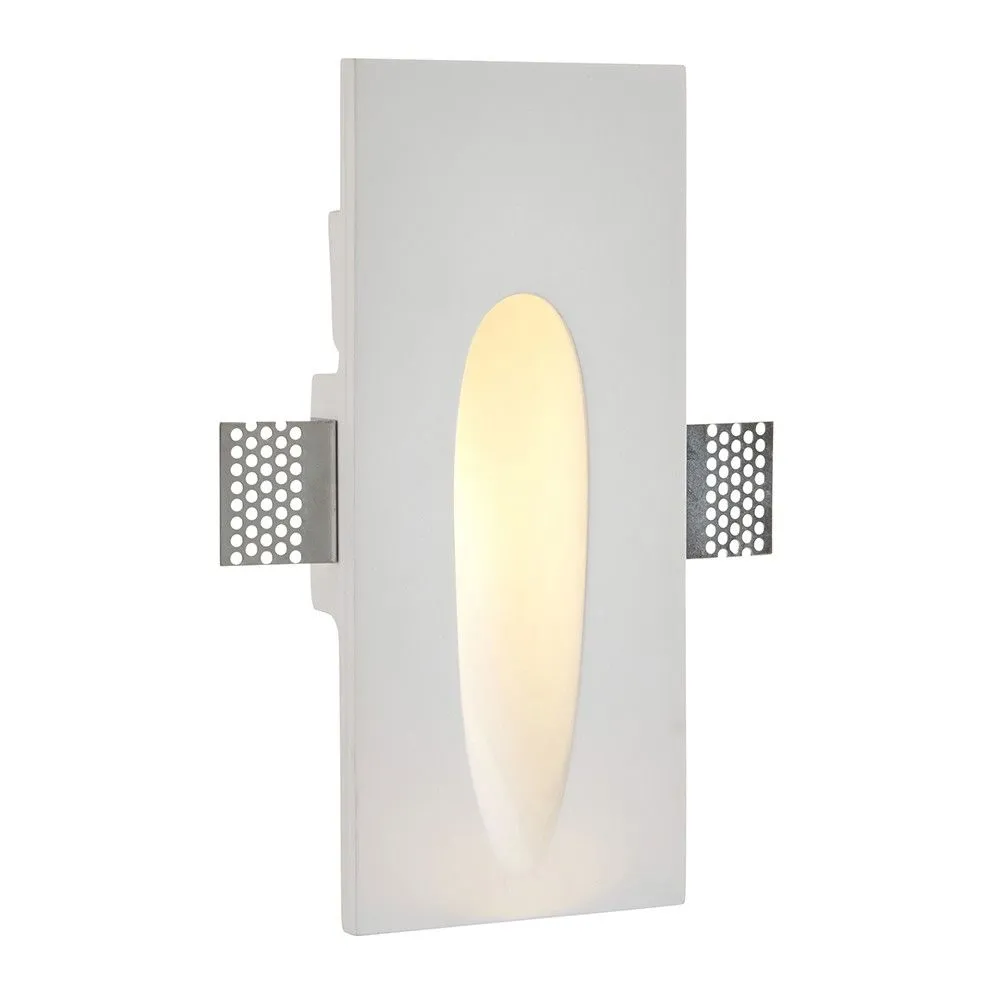 Netlighting Zeke Recessed Wall Light Trimless Rectangular 1.5W White Plaster