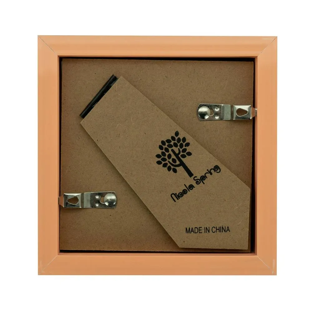Nicola Spring 3D Box Photo Frame - 4 x 4" with 2 x 2" Mount - Ivory Mount in Light Brown 5