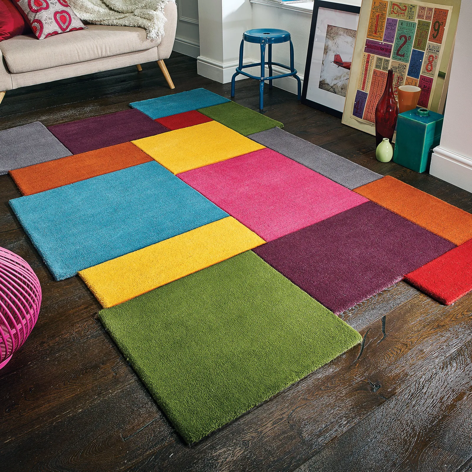 Collage Modern Cut-Out Wool Rug 1