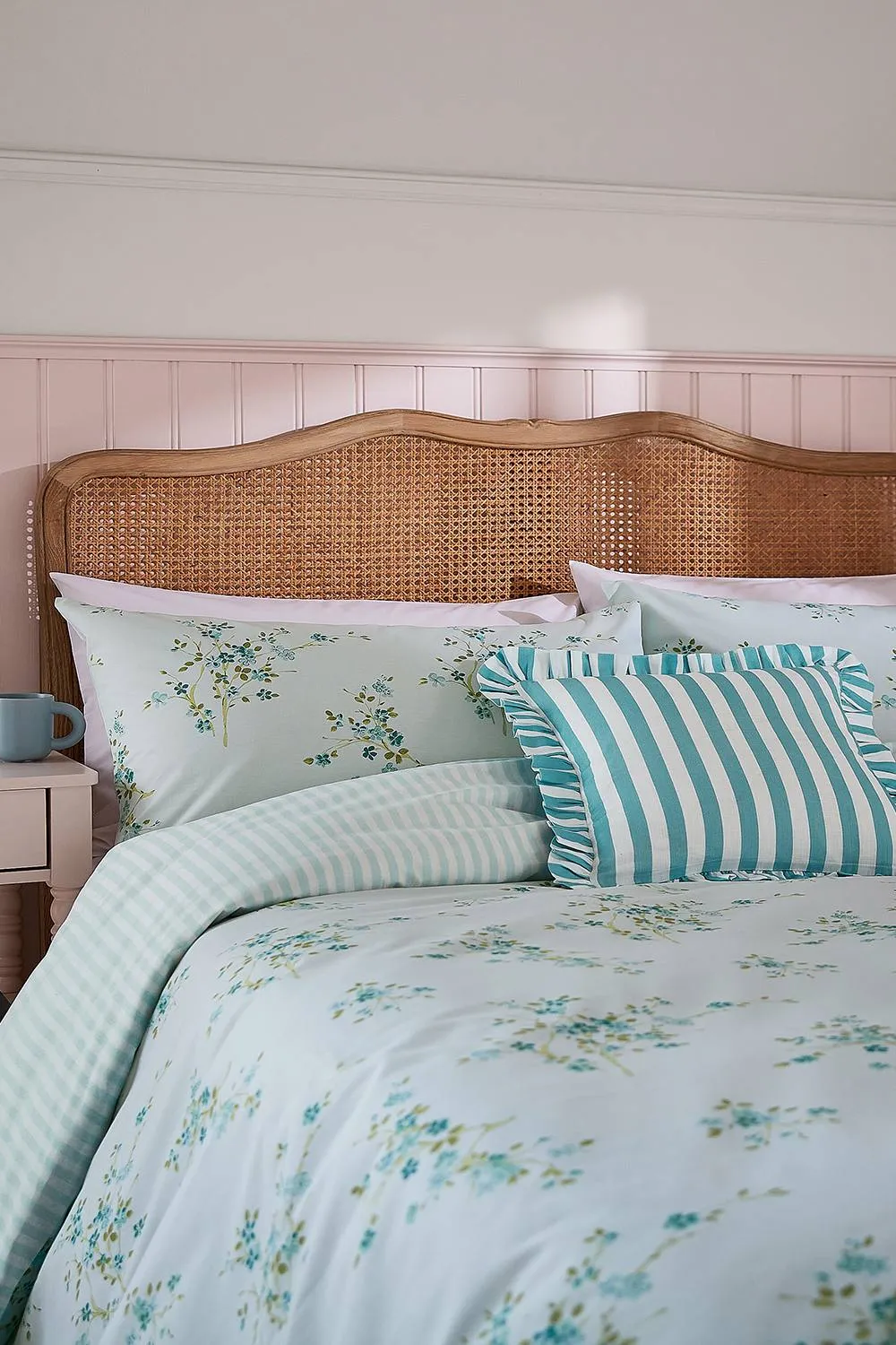 Helena Springfield 'Blossom Print' Cotton Duvet Cover Set in Aqua 2
