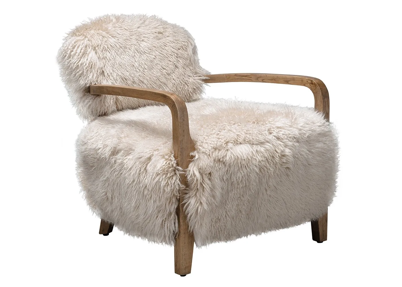 Timothy Oulton Cabana Yeti Chair Yellow Beige Sheepskin
