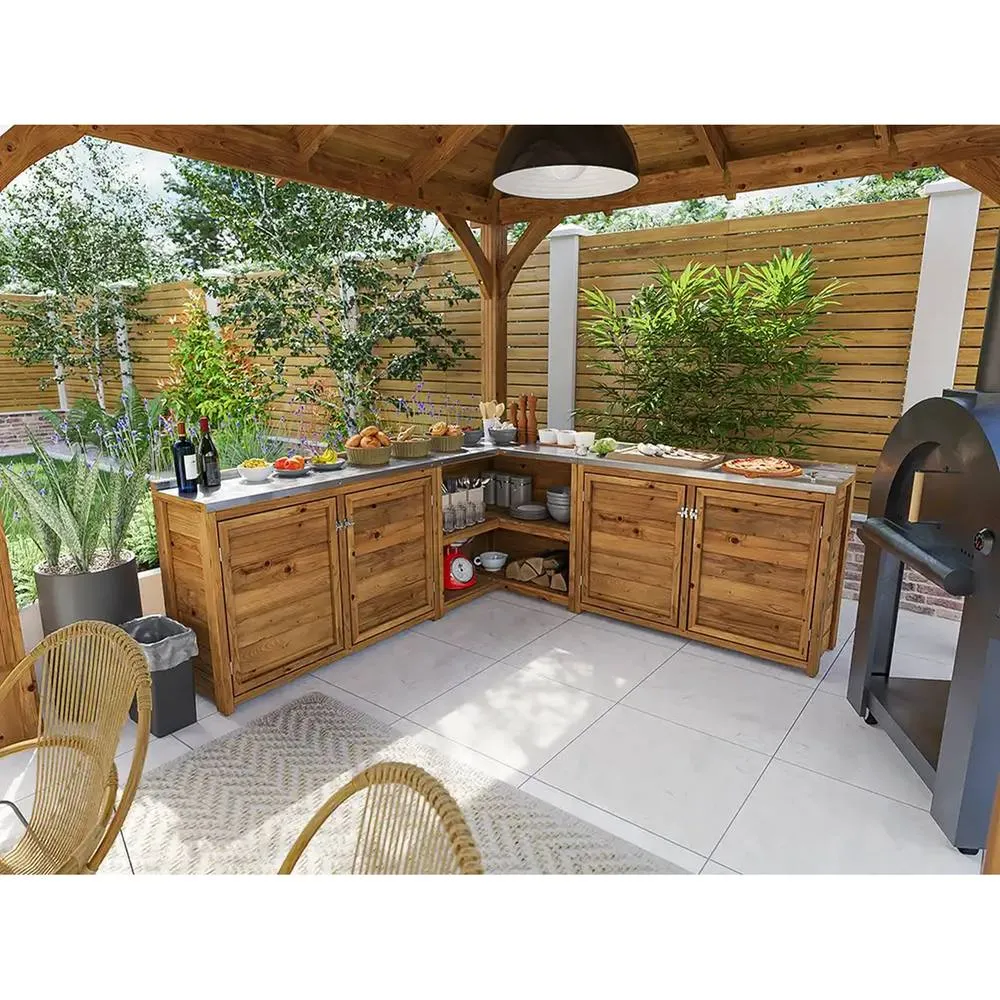 Dunster House Garden Kitchen Double, W2m x D2m / W7' x D7' in Brown 4
