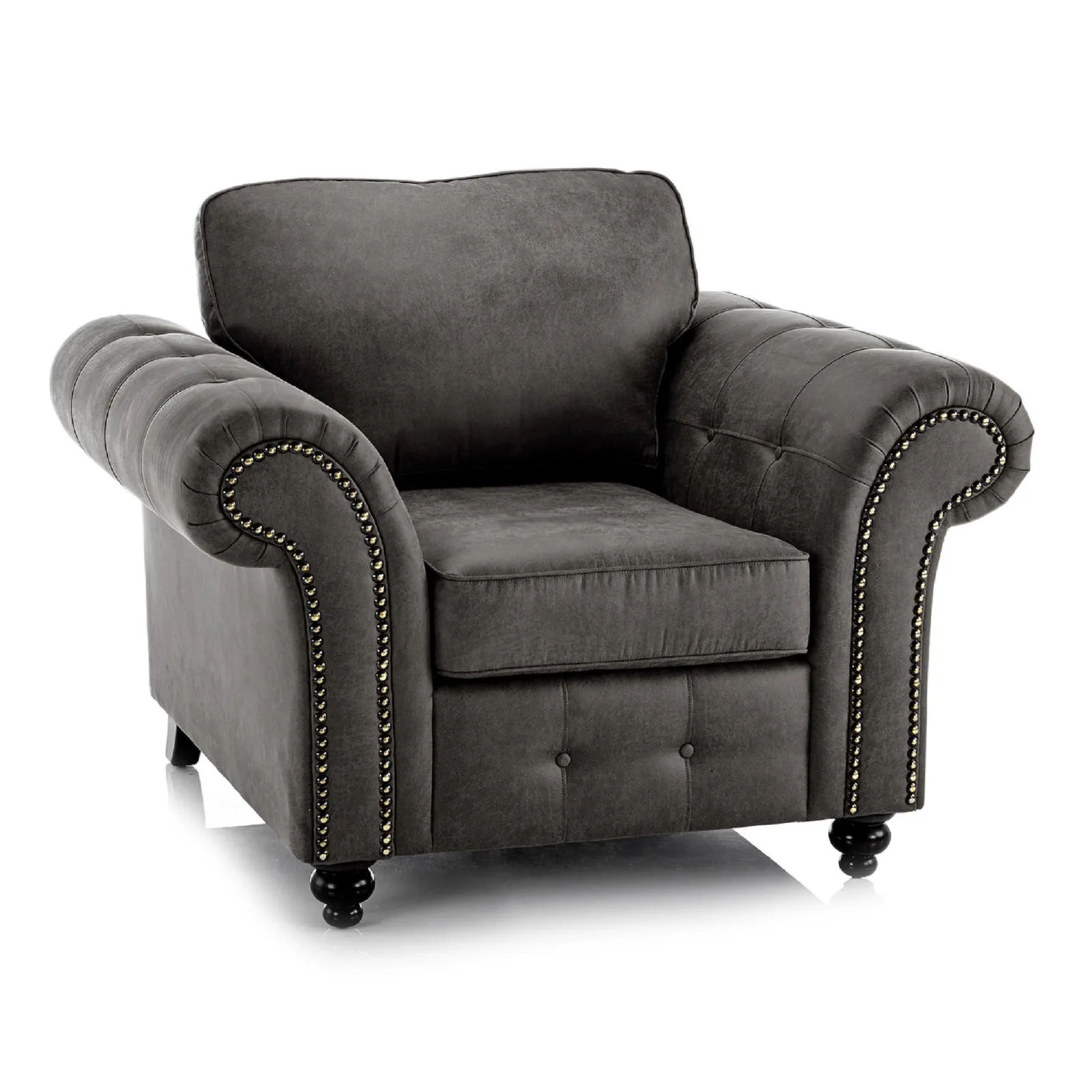 Oakland Faux Leather Armchair Black