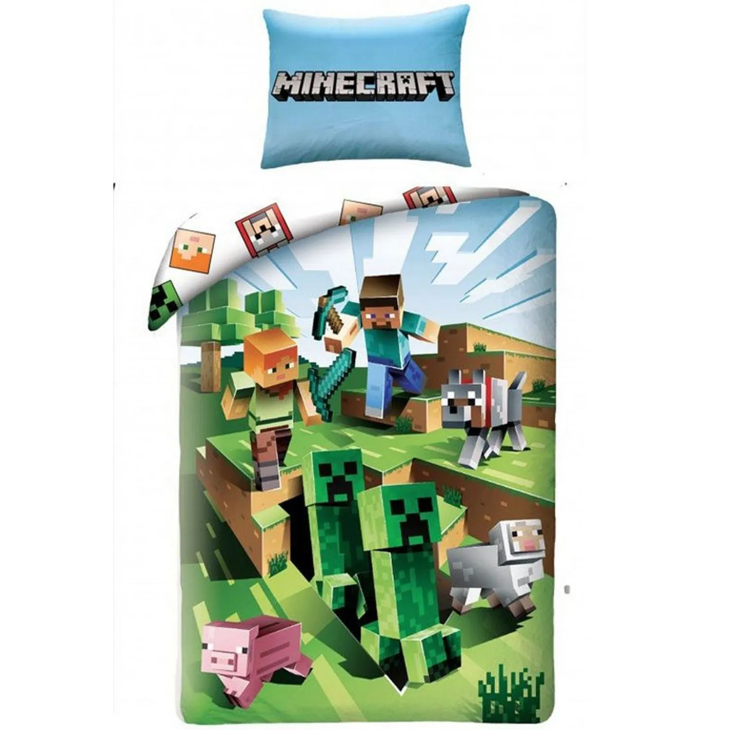 Minecraft Battle Duvet Cover Set in Dark Green