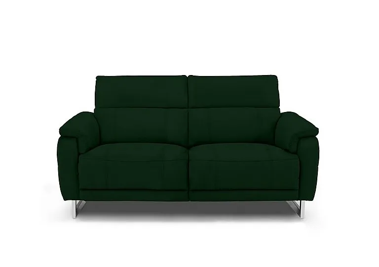 Moet 2 Seater Fabric Power Recliner Sofa with Telescopic Headrests - Bottle Green