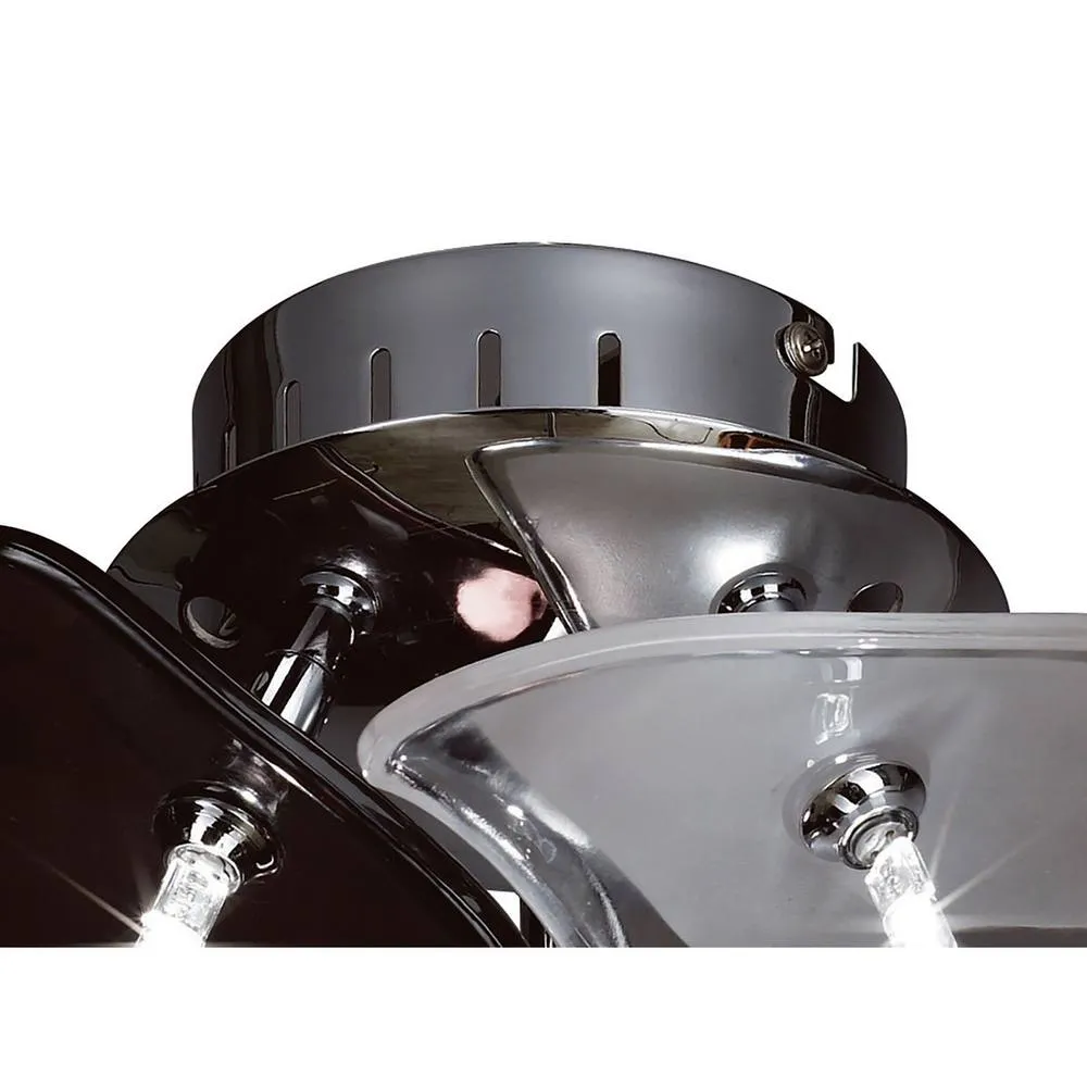 Netlighting Otto Ceiling Wall Chrome Black Glass 3 Light G4 CFL Compatible NOT LED 3
