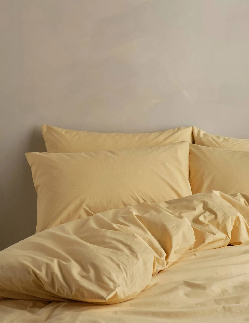 Bedfolk Pure Cotton Relaxed Duvet Cover Yellow