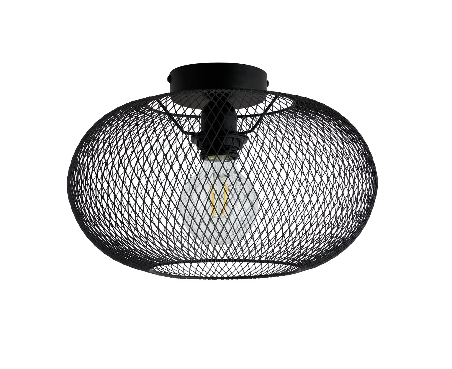 Habitat Tumba Mesh Flush to Ceiling Light - Black