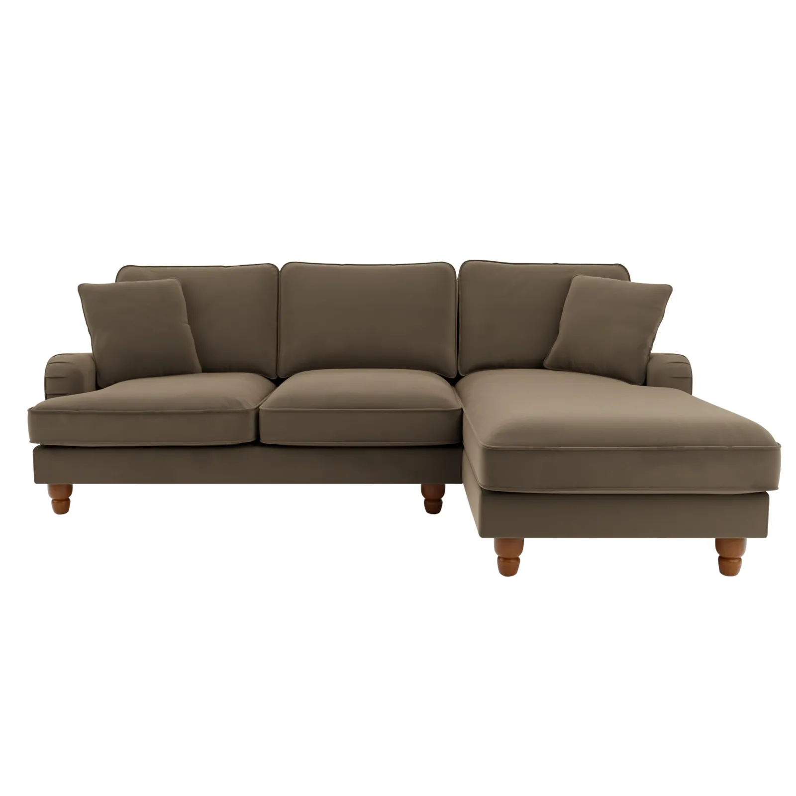 Beatrice Velvet Right Hand Corner Sofa Brown