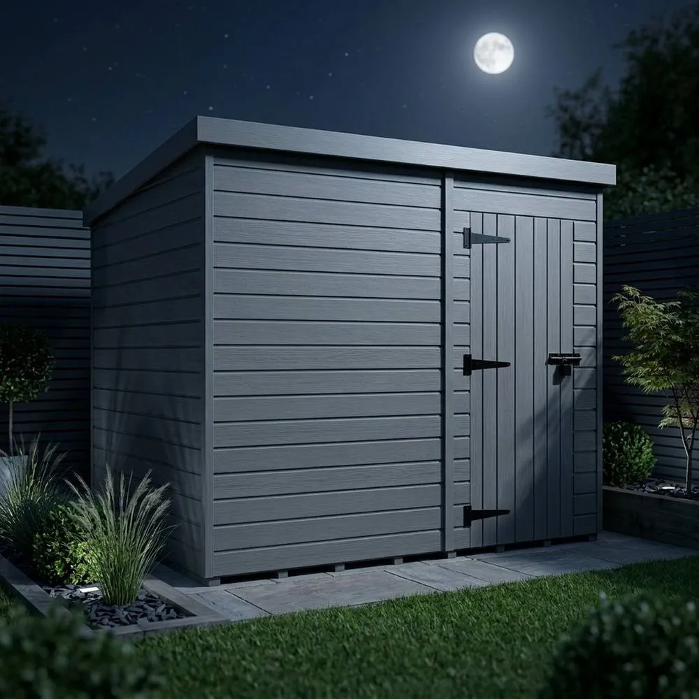 Buttercup Farm 10ft x 9ft Composite Pent Garden Shed Single Door No Windows - Grey 3