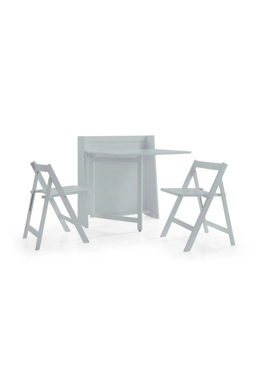 Julian Bowen Helsinki 2 Seater Compact Drop Leaf Dining Set with Folding Chairs in Light Grey 2