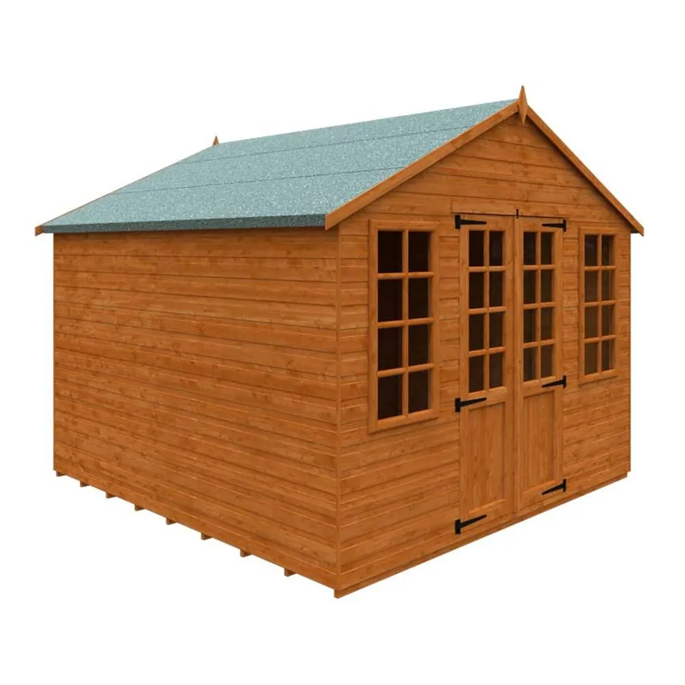 Buttercup Farm 10 x 10 Feet Summerhouse 12mm Shed - L295 x W295 x H257.7 cm in Burnt Orange