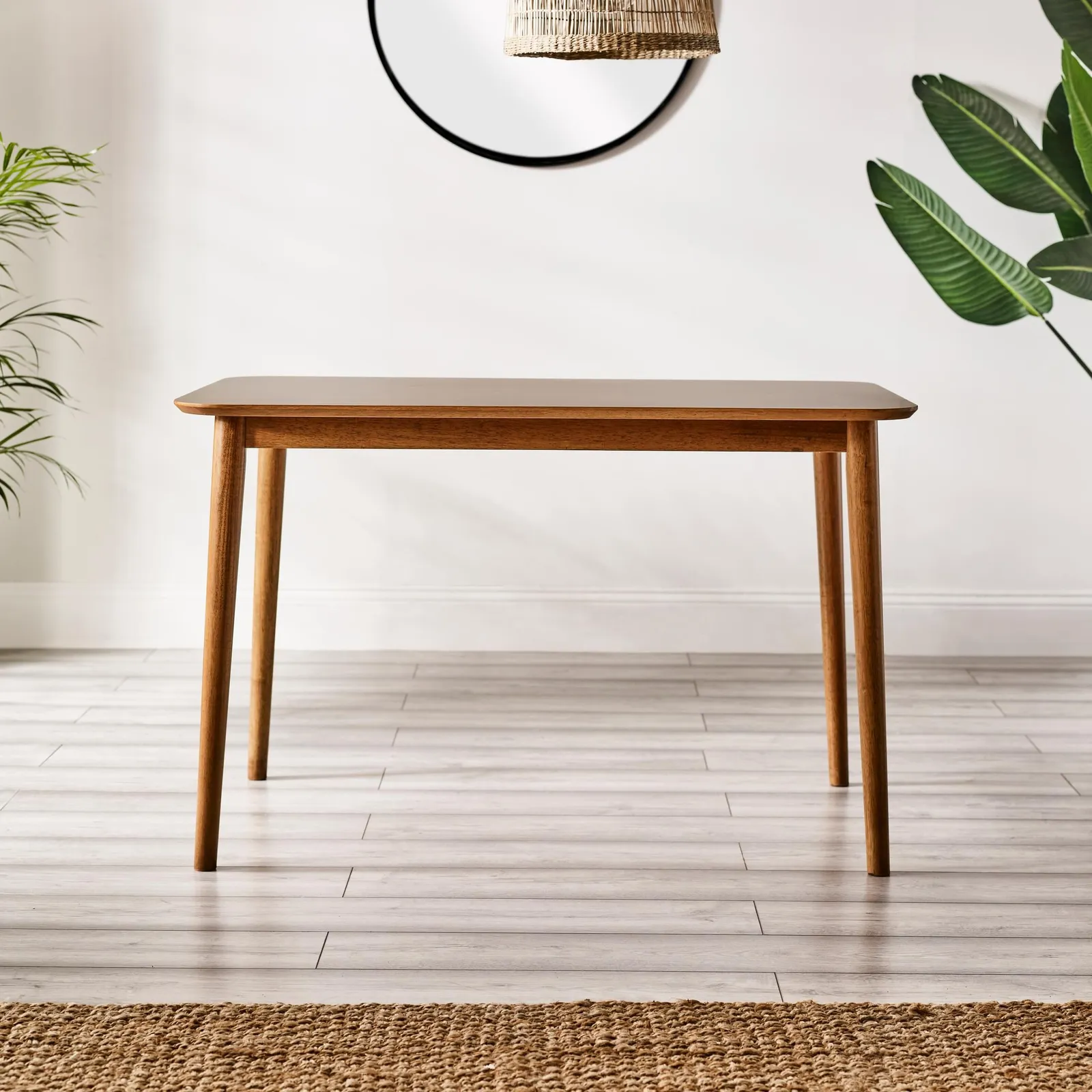 FurnitureboxUK Lynton Small Walnut Colour Wooden Dining Table & 4 Dining Chairs 4