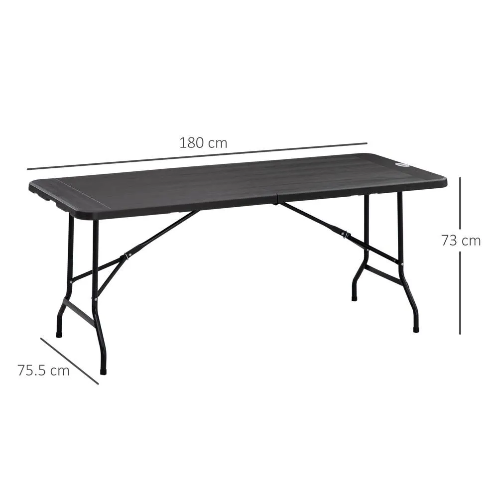 OUTSUNNY Outdoor Dining Table for 6, Folding Garden Dining Table in Dark Grey 3