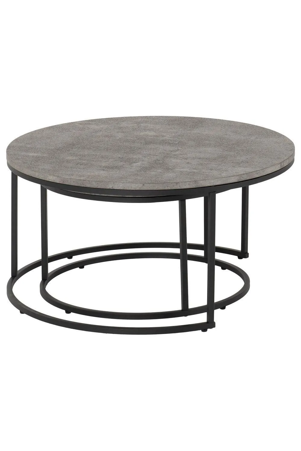 Seconique Athens Round Coffee Table Set in Charcoal 4