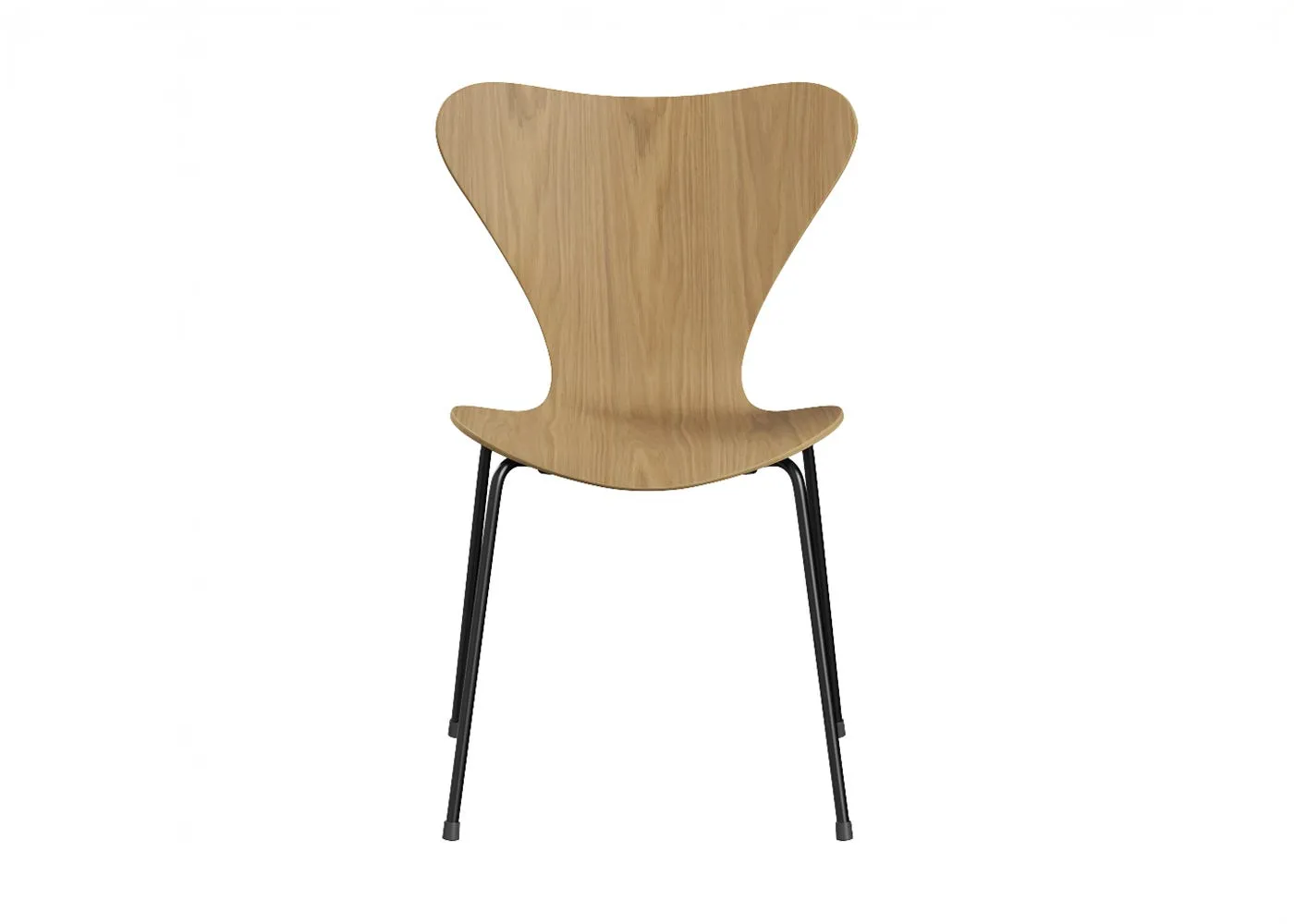 Fritz Hansen Series 7 Chair Clear Lacquered Veneer Oak Black Legs