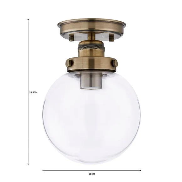 Broden Gold Bathroom Flush Ceiling Light 6