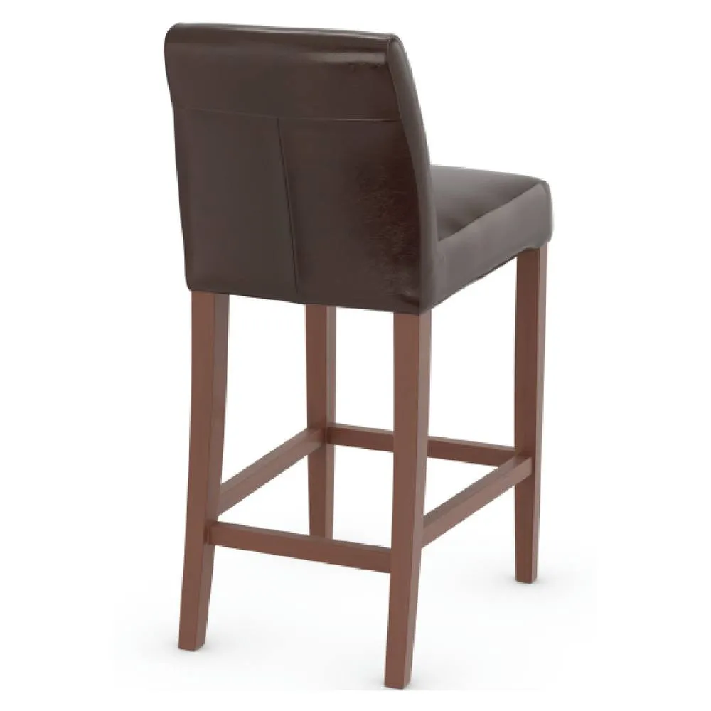 netfurniture Greta Walnut Bar Stool Brown Aniline Leather Fully Assembled 4