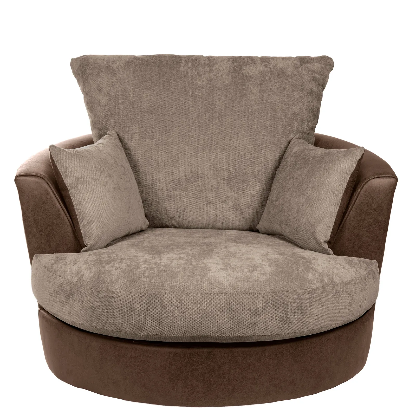 Blake Fabric Combo Swivel Chair Brown