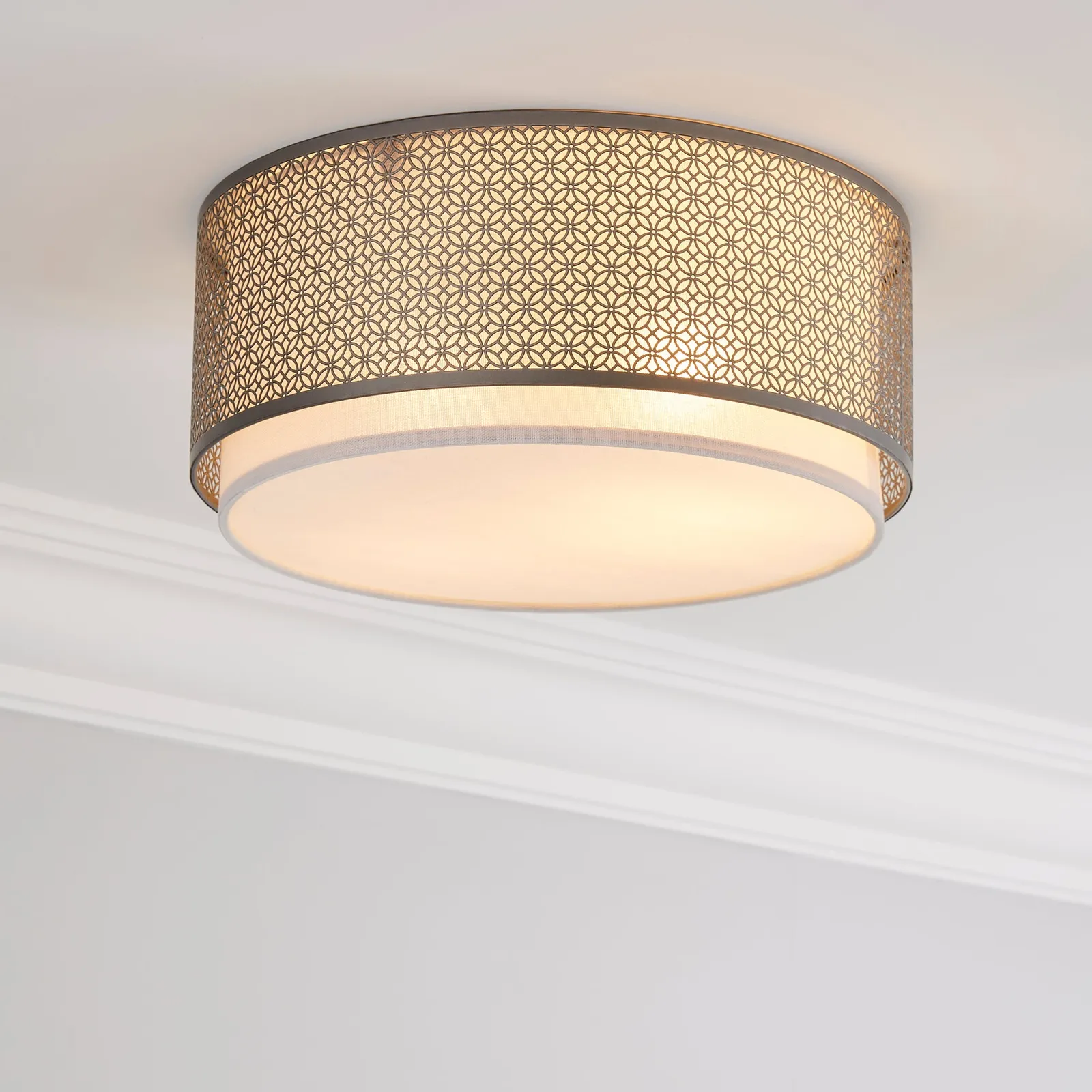 Vienna Flush Ceiling Fitting Grey
