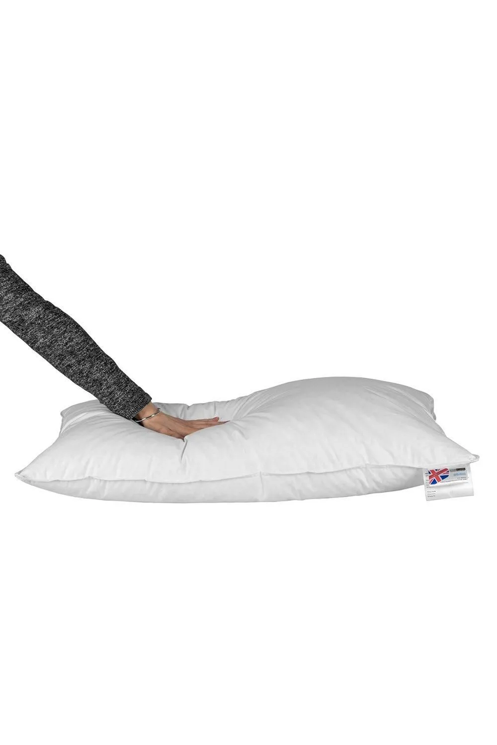 Homescapes Duck Feather Euro Continental Pillow Pair - 40cm x 80cm (16"x32") in White 5