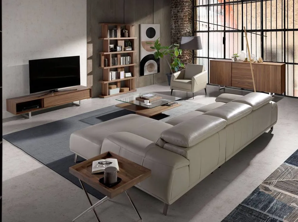 Angel Cerda Walnut TV Stand with Chromed Steel Legs 180x44x39 cm in Brown 4