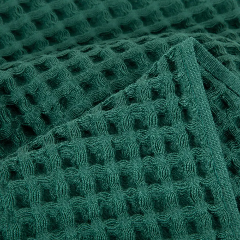 Heal's Waffle Hand Towel Green 50 x 100cm 4