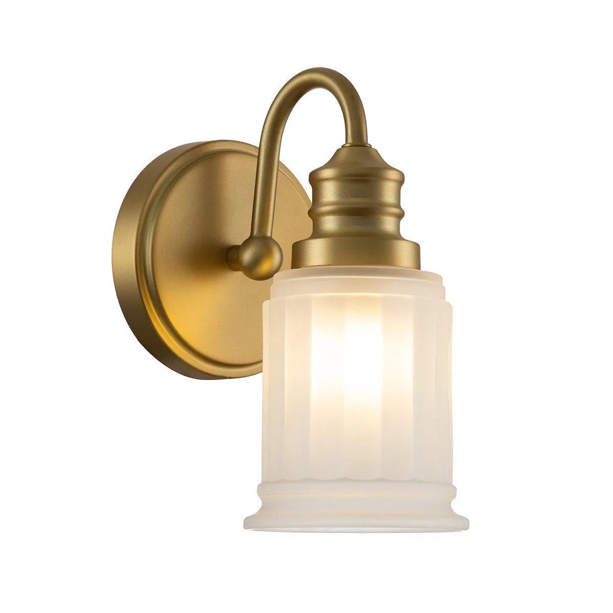 Netlighting Quoizel Swell Wall Lamp Brushed Brass IP44 in Yellow
