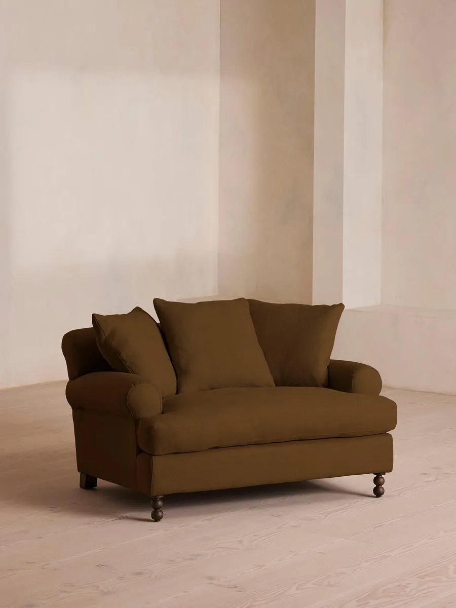 Audrey Loveseat, Linen, Ochre