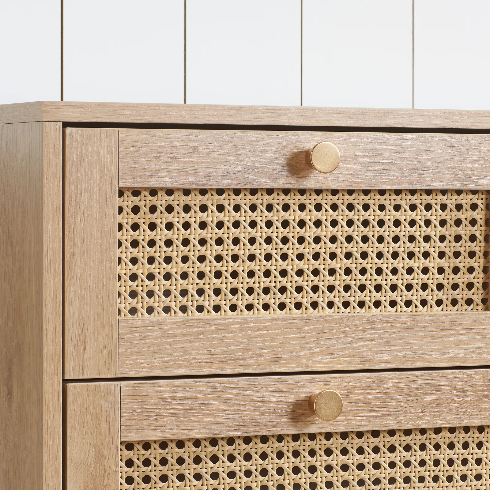 Birlea Croxley Chest of 5 Drawers Rattan Croxley Mid Century Modern in Natural 3