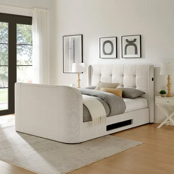 Koble Boucle Side Lift Ottoman TV Bed 2