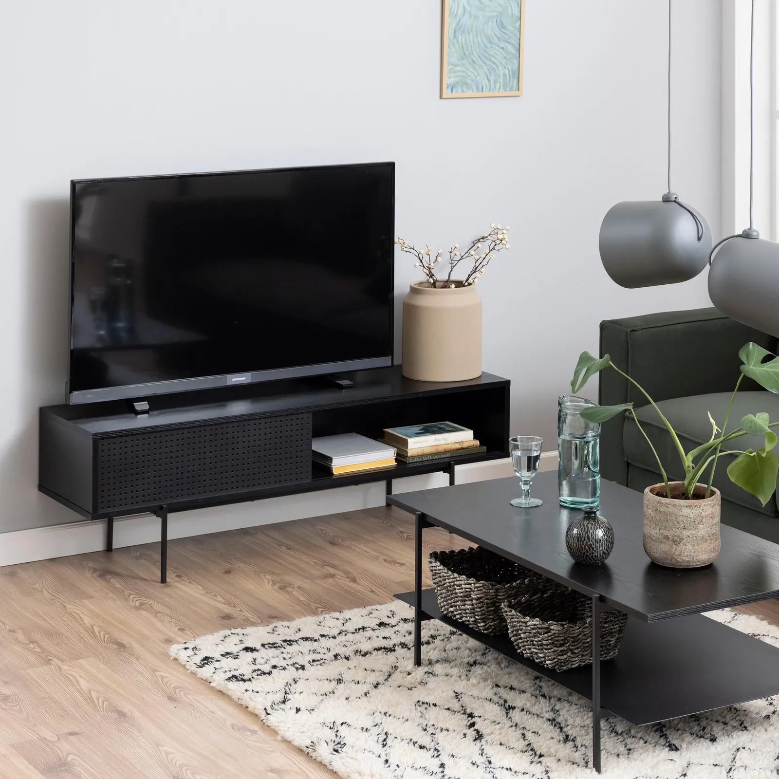 Furniture To Go Angus TV Unit with 1 Sliding Door in Black 5