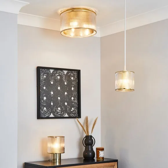 Kruze Glass Flush Ceiling Light 6