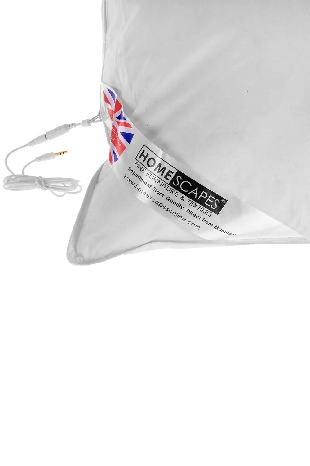 Homescapes Duck Feather & Down Music Pillow With Speakers in White 4