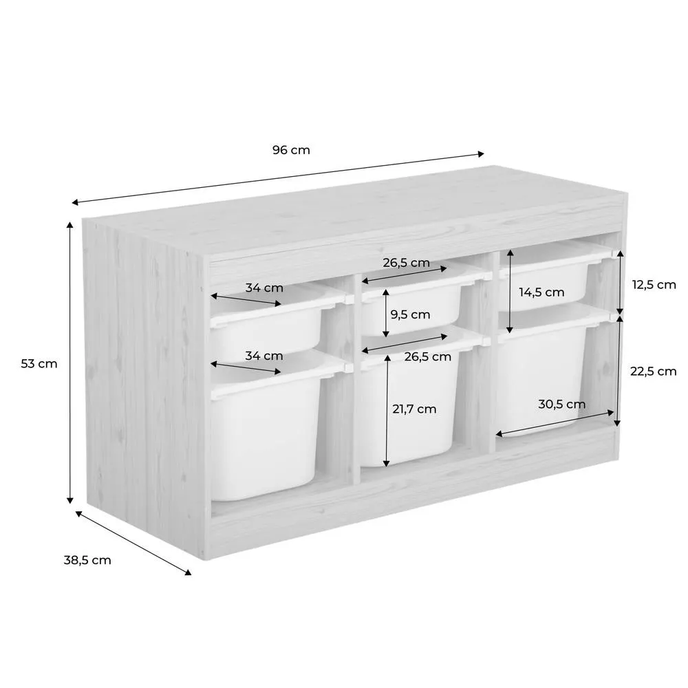 sweeek Children's storage furniture 6 storage bins wood decor in White 5