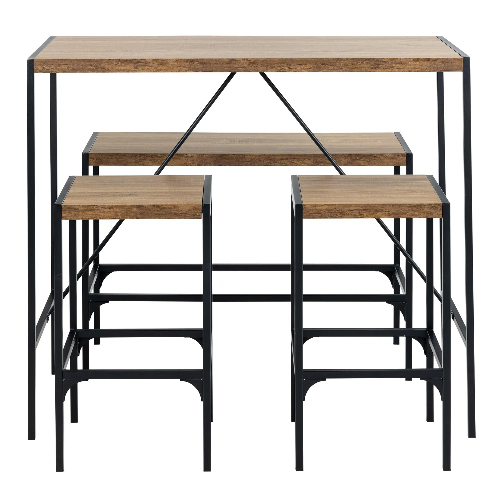 Furniture To Go Bahamas Bar Table Set & Black & Oak 2