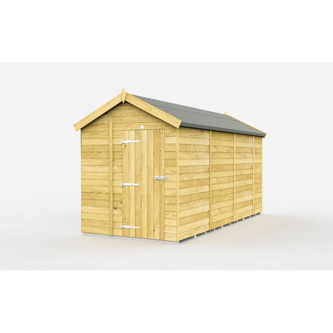 Buttercup Farm 6 x 13 Feet Apex Shed - Single Door W/O Window - L387 x W175 x H217 cm in Brown