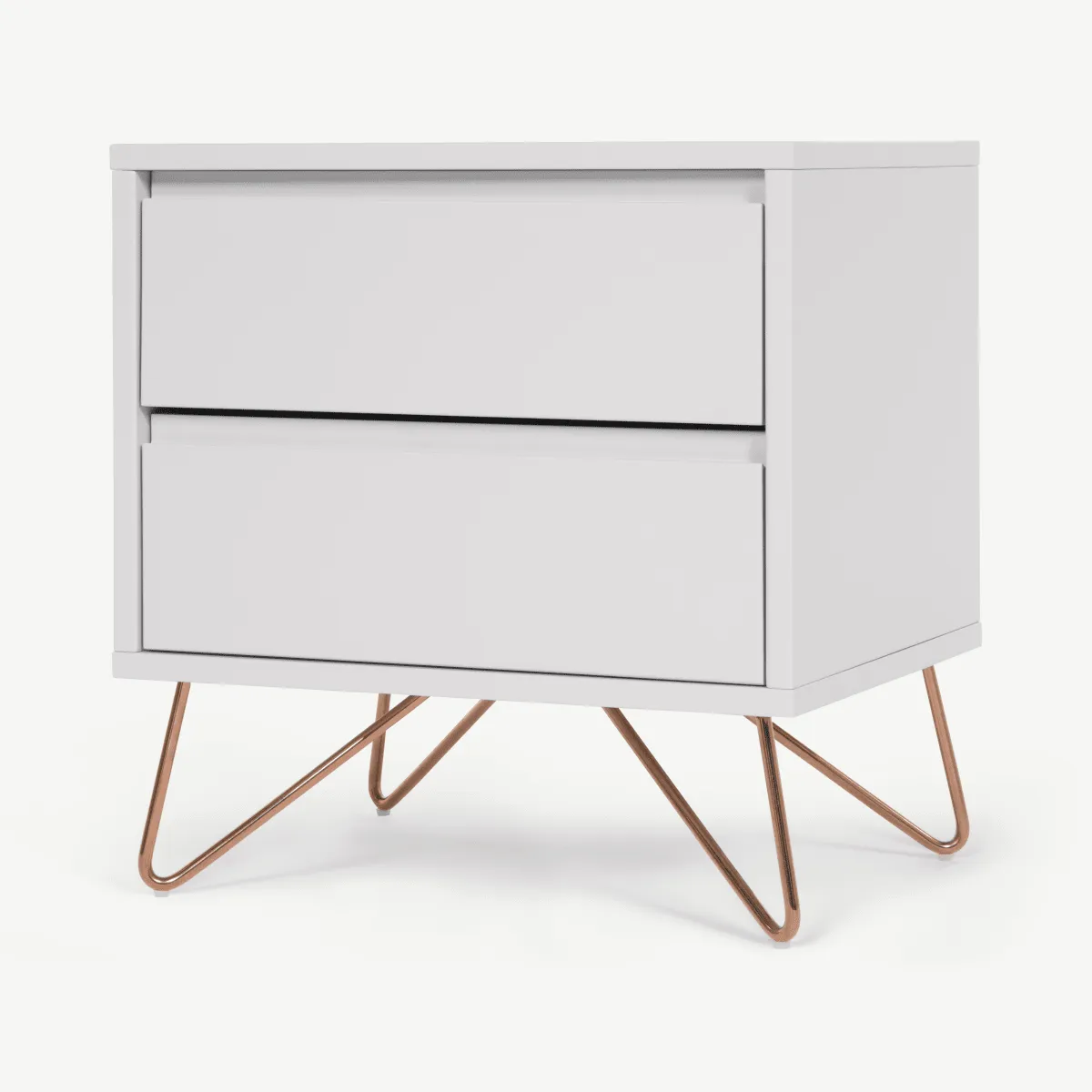Elona Bedside Table, Grey & Copper