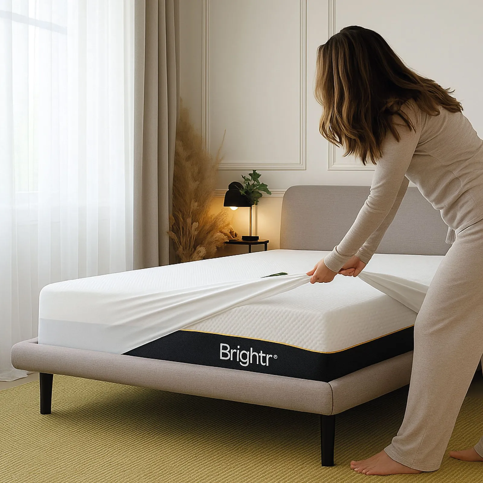 Brightr Sleep Waterproof Mattress Protector in White