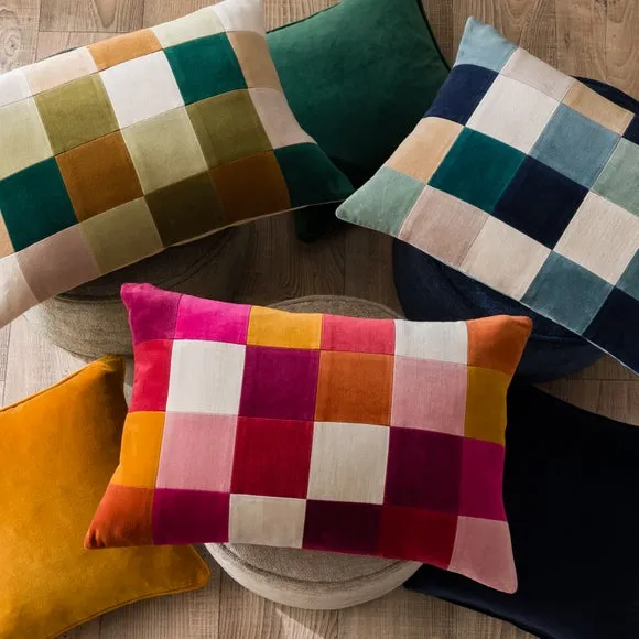 Clara Patchwork Velvet Rectangle Cushion 6