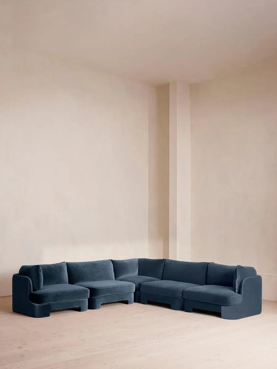 Odell Modular Sofa, Corner Sofa, Velvet, Royal Blue