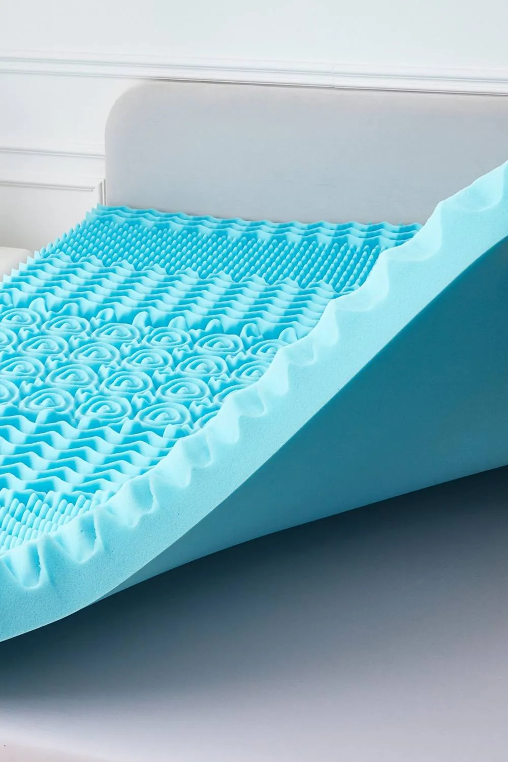Ezysleep 10cm Cooling 7 Zone Memory Foam Mattress Topper in Blue