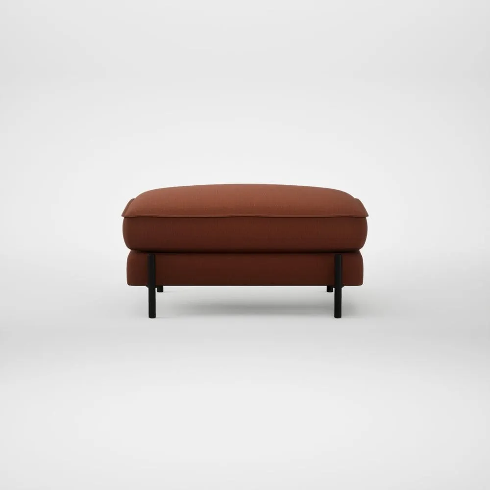 Heal's Tortona Footstool Smart Cotton Linen Rust Black Feet 1