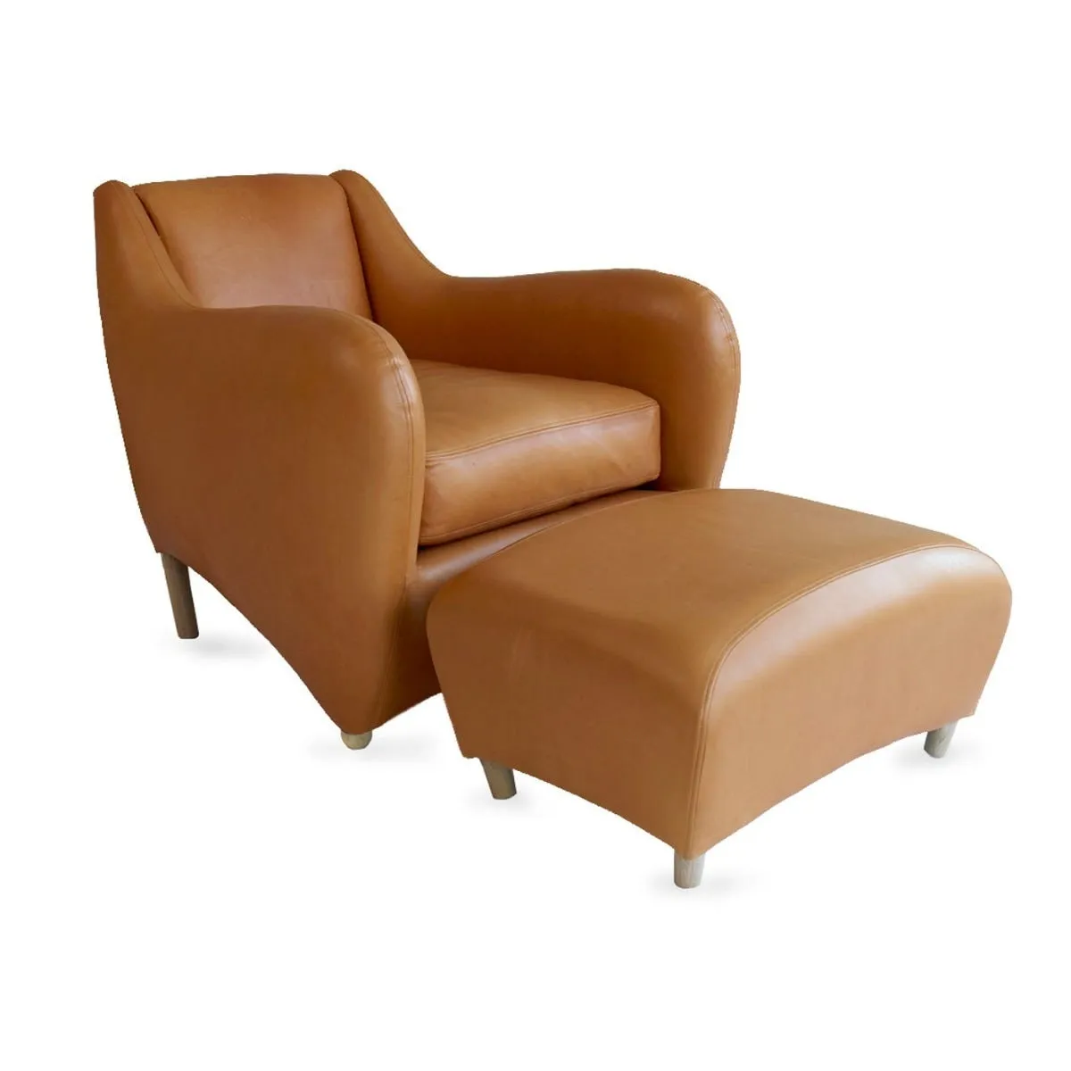 Scp Balzac Chair & Footstool in Utah Russet 2