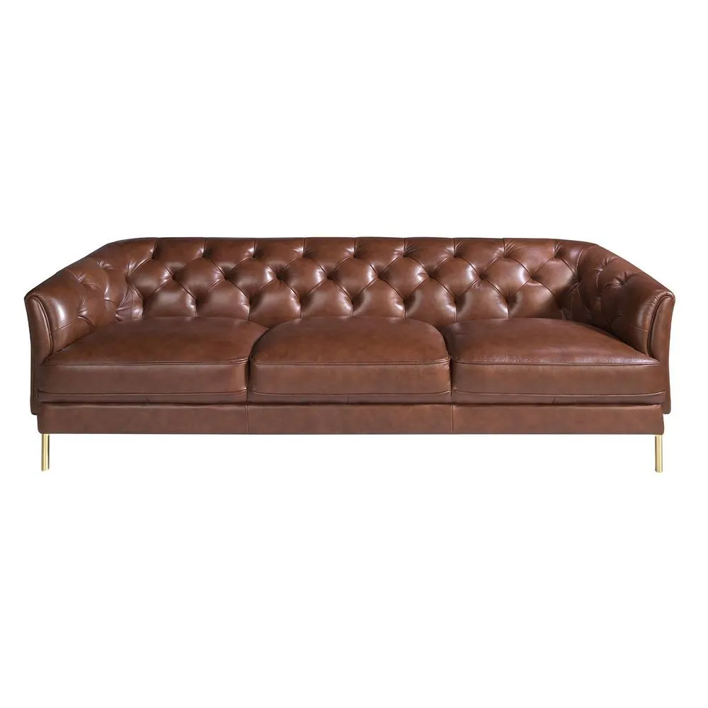Angel Cerda Chester 3-Seater Sofa in Cognac Cowhide Leather Model in Brown 2