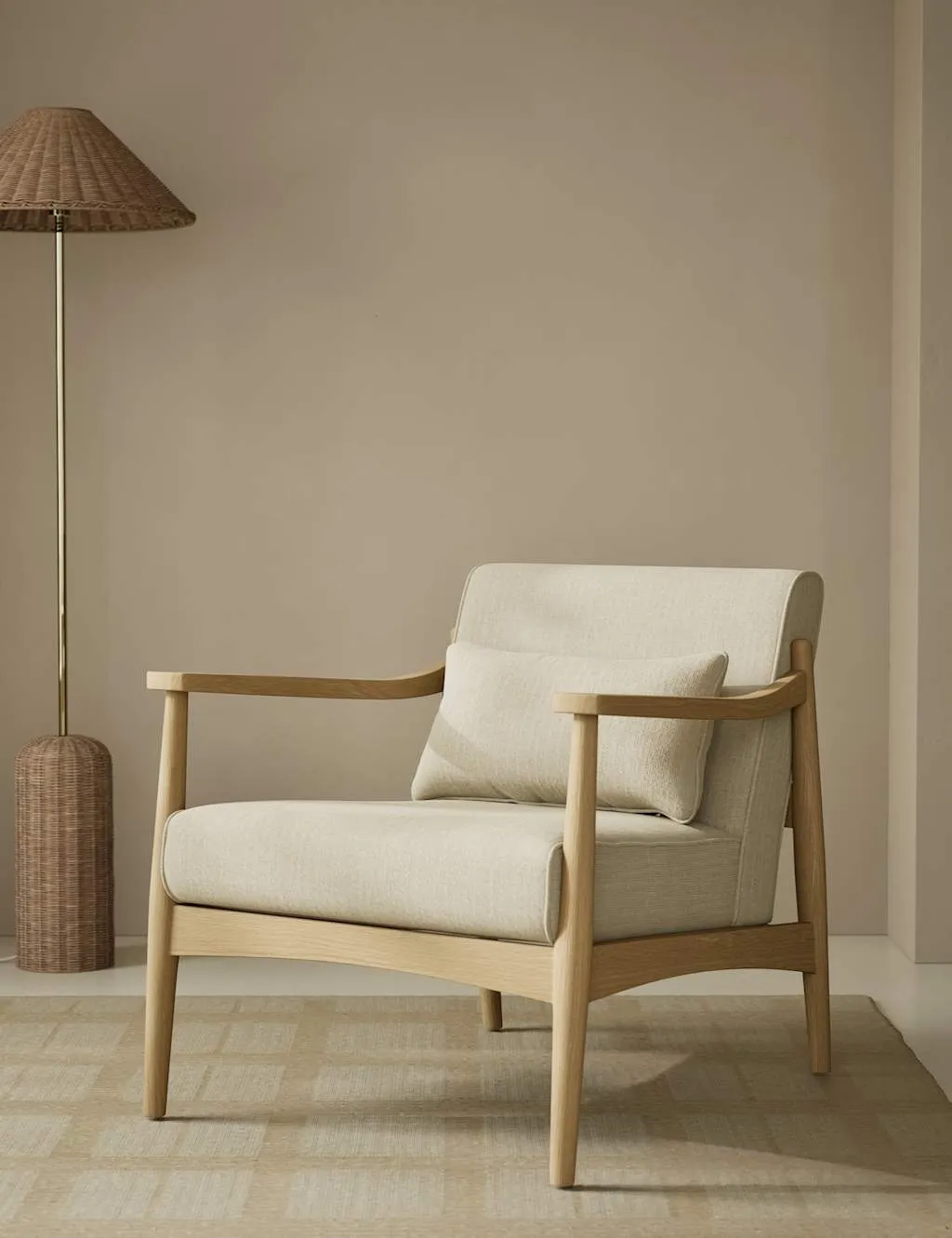 Gallery Direct Sherwood Light Oak Chenille Accent Chair Natural