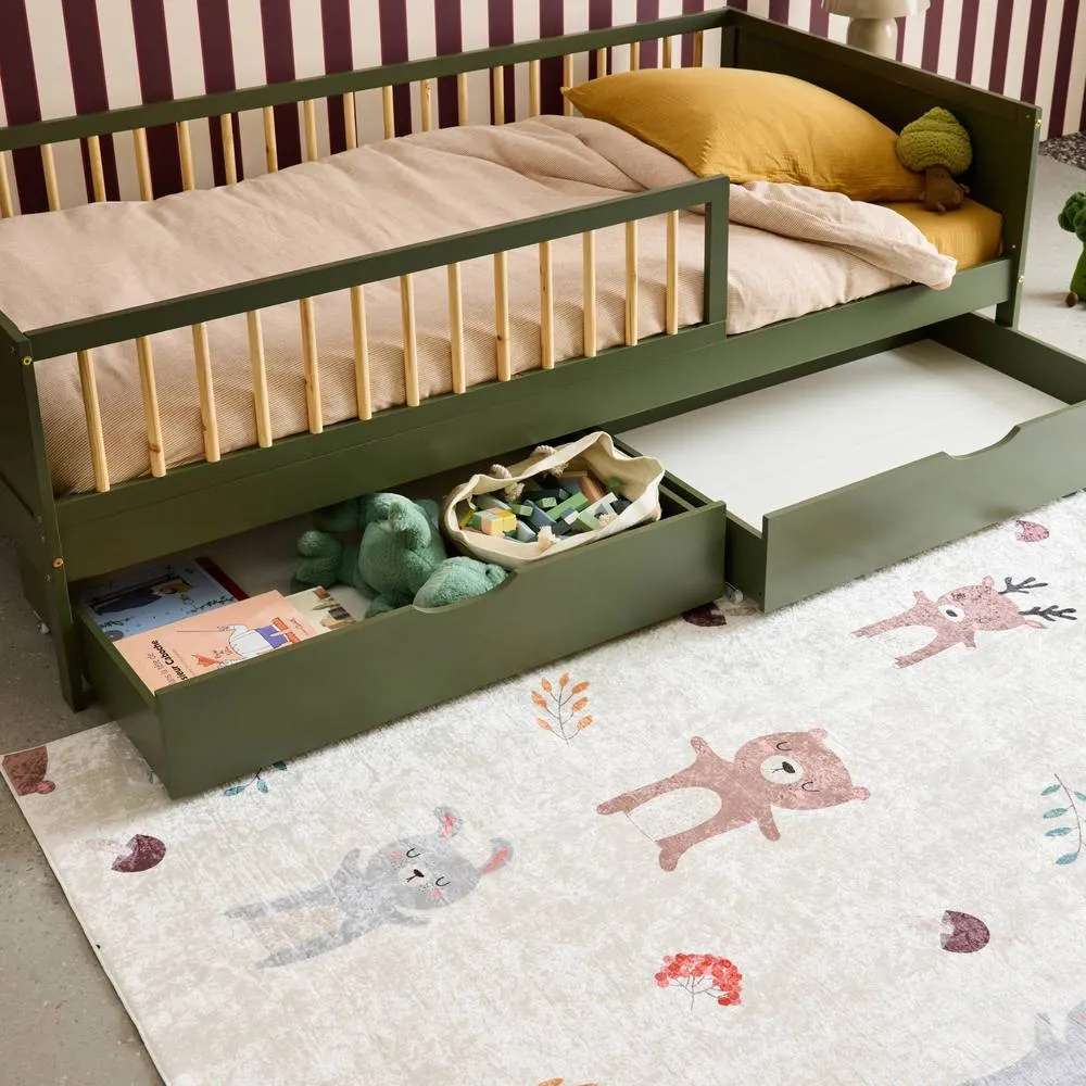 sweeek Set of 2 children's bed drawers pine wood in Green 4