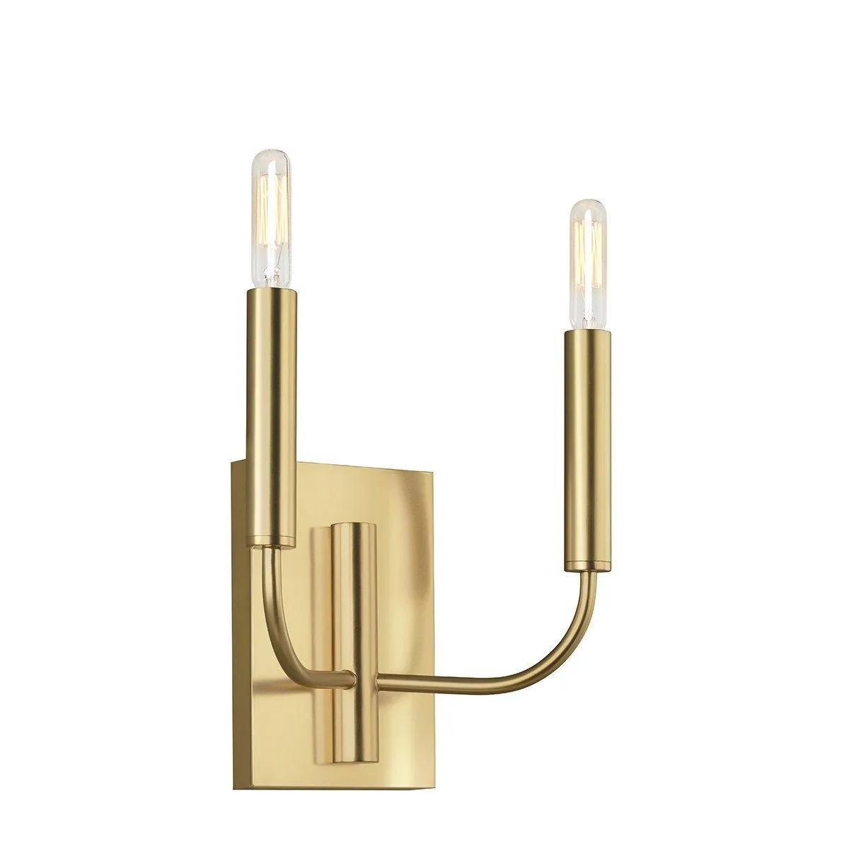 Netlighting Brianna 2 Light Wall Light Burnished Brass E14 in Yellow 2