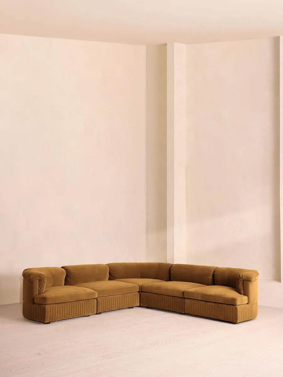 Oona Modular Sofa, Corner Sofa, Velvet Mustard