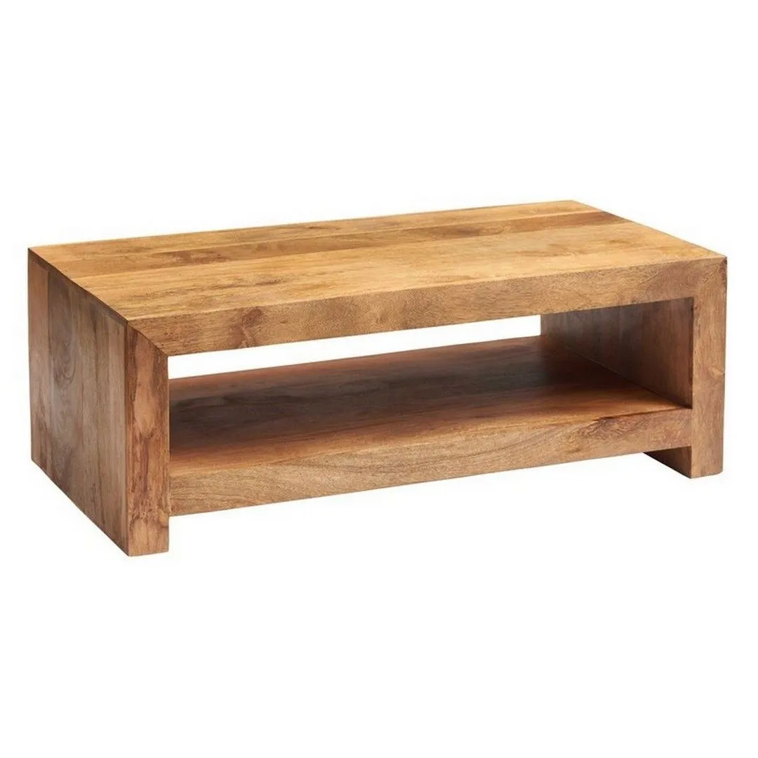 Indian Hub Toko Light Mango Large Coffee Table - L60 x W110 x H40 cm in Brown